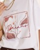 Λευκό T-Shirt Με Παγιέτα Και Floral Print