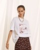 Λευκό T-Shirt Με Παγιέτα Και Floral Print