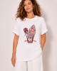 White Blouse with Ice Cream Design Made of Sequins White Blouse with Ice Cream Design Made of Sequins