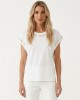 Λευκό T-shirt με Διακοσμητικές Λεπτομέρειες