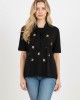 Μαύρη Μπλούζα Με Δέσιμο & Χρυσές Κεντημένες Λεπτομέρειες Μαύρη Μπλούζα Με Δέσιμο & Χρυσές Κεντημένες Λεπτομέρειες