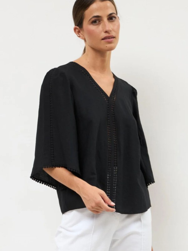 Black Blouse With V