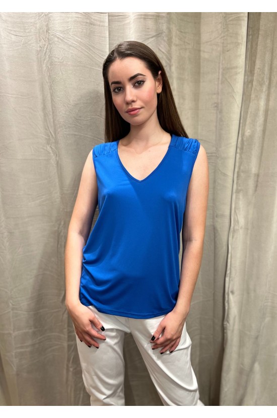 Sleeveless blouse Blue Royal