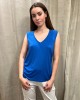 Sleeveless blouse Blue Royal