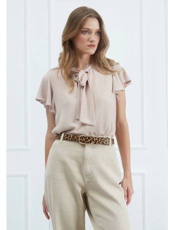 Μπλούζα Beige Με Δέσιμο 