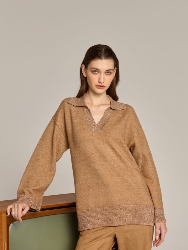 Μπλούζα Camel Με Γιακά