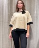 Camel Blouse With Black