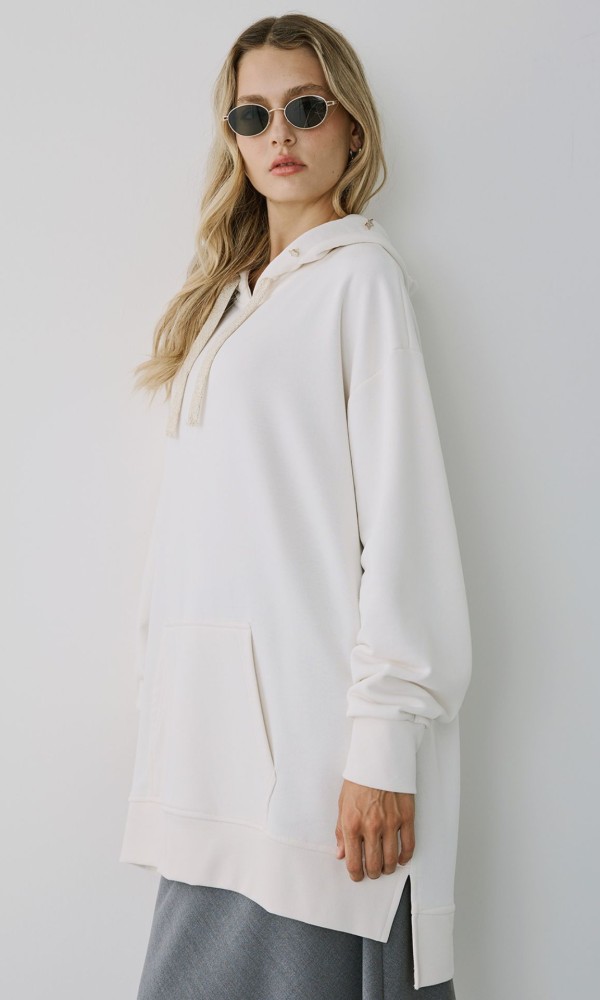 Blouse Ecru Hoodie Blouse Ecru Hoodie
