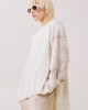 Ecru Blouse with Embossed Sleeves