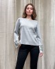 Grey knitted blouse with sequins