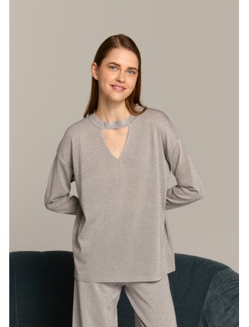 Blouse Lurex Silver Blouse Lurex Silver