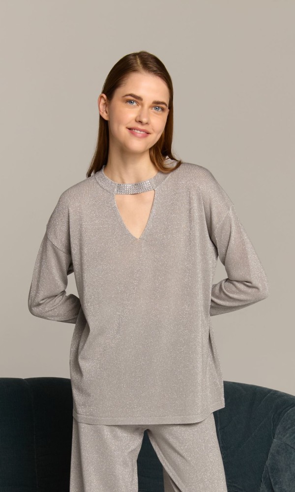 Blouse Lurex Silver Blouse Lurex Silver