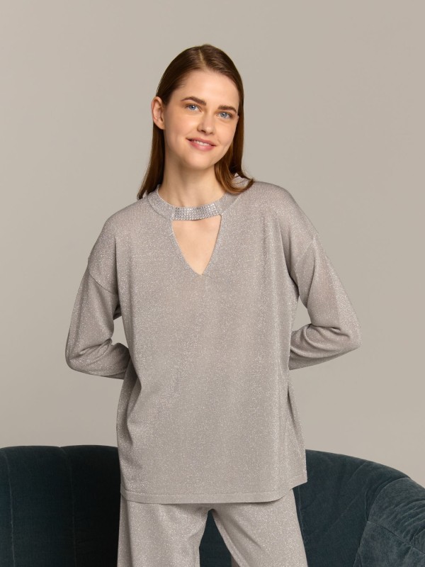 Μπλούζα Lurex Silver