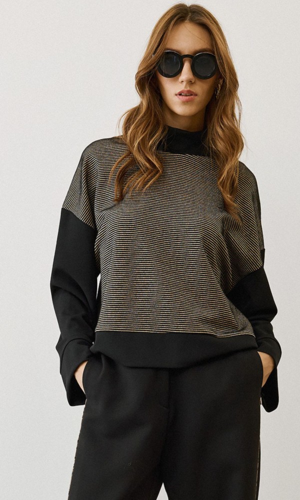 Μπλούζα Μαύρη Με Χρυσό  Μπλούζα Μαύρη Με Χρυσό