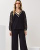 Black Blouse with Lace and Gold Details Black Blouse with Lace and Gold Details
