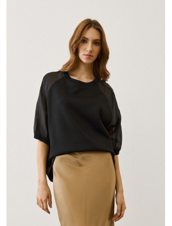 Black Blouse With Transparency  Black Blouse With Transparency