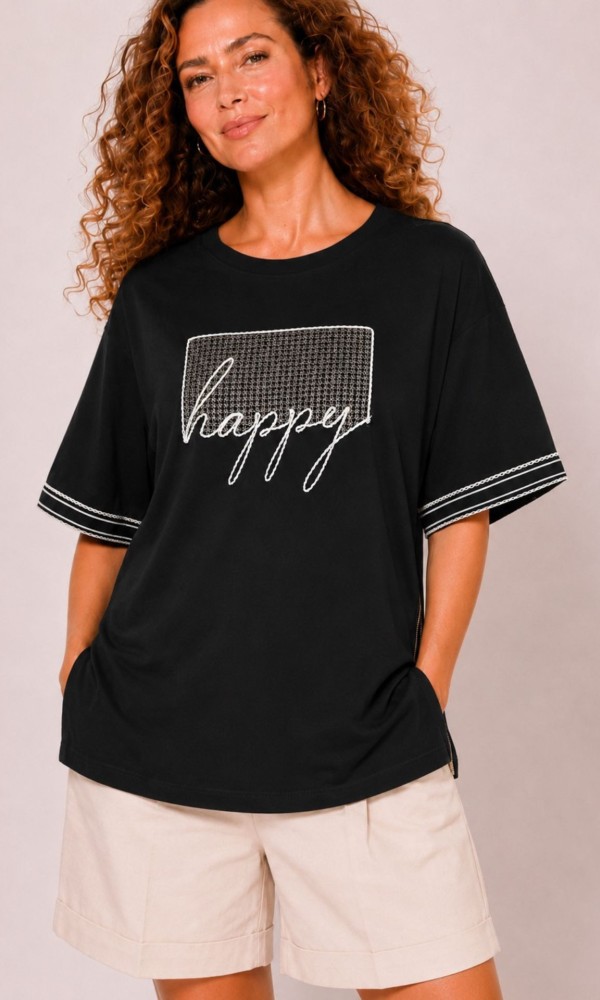Black Blouse with Side Zipper