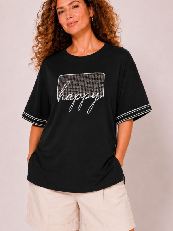 Black Blouse with Side Zipper