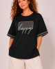 Black Blouse with Side Zipper