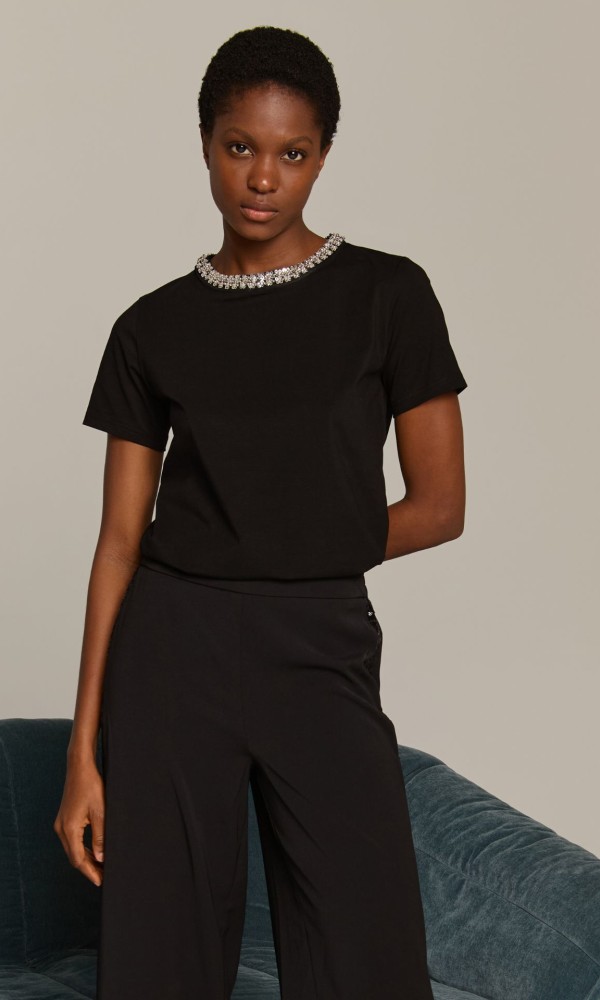 Black Blouse With Rhinestones Black Blouse With Rhinestones
