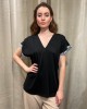 Black Blouse With V