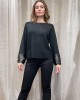 Black knitted blouse with sequins