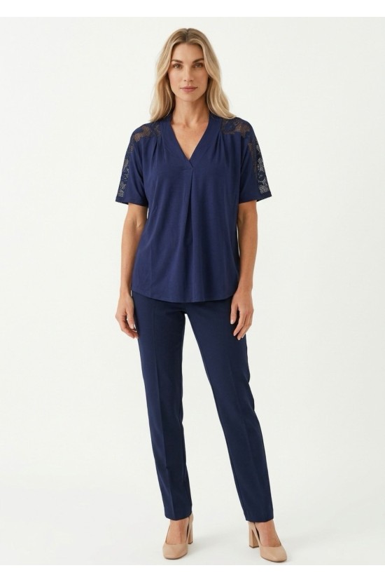 Μπλούζα Με V Και Δαντέλα Μπλούζα Με V Και Δαντέλα