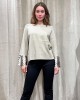 Beige Knitted Blouse With sequins