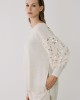 Ecru knitted blouse with sequins