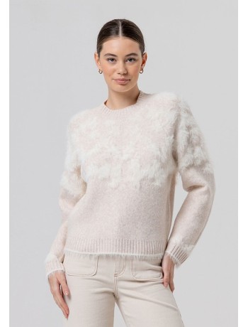 Ecru-Beige Knit Top