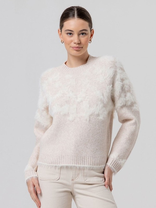Ecru-Beige Knit Top