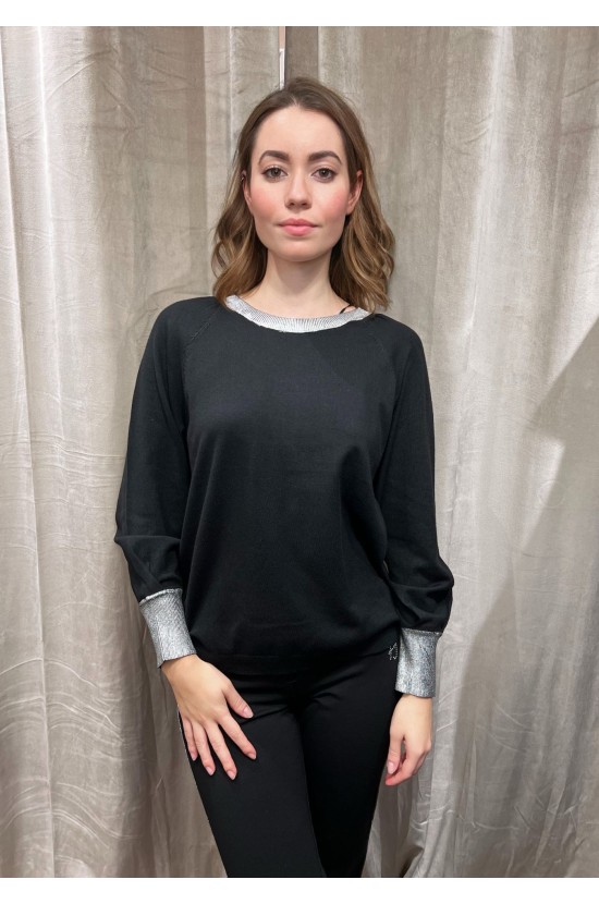 Knitted Blouse Black With Silver