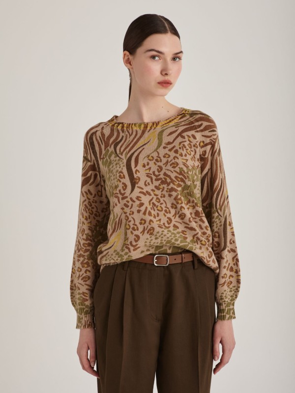 Μπλούζα Πλεκτή Μπεζ Ζακάρ