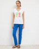 Λευκό T-shirt με Πολύχρωμο Print Κάμερες