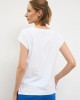 Λευκό T-shirt με Πολύχρωμο Print Κάμερες