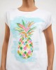 Λευκό T-Shirt Με Tropical Print