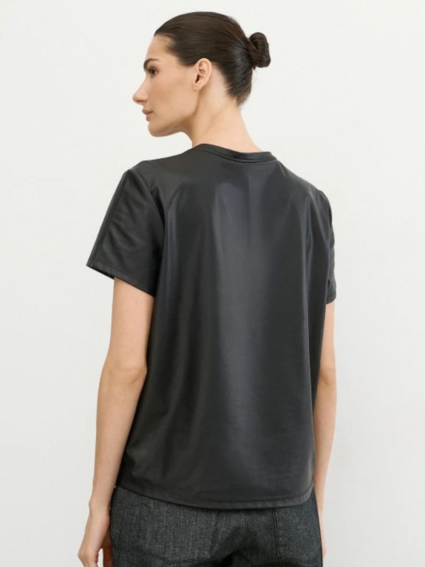 Black Leather Blouse