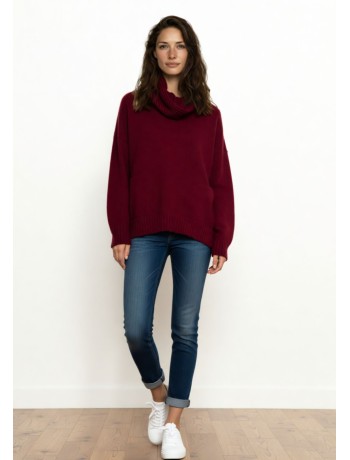 Oversized Knitted Sweater with Warm Neck
