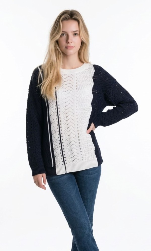 Knitted Blouse with Decorative Knitting