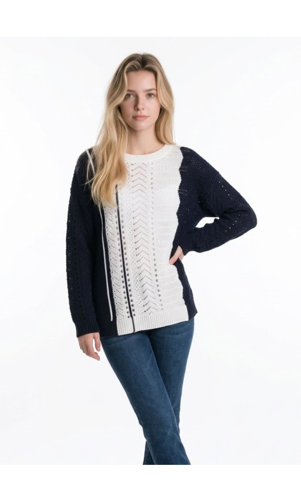 Πλεκτή Μπλούζα Με Διακοσμητική Πλέξη