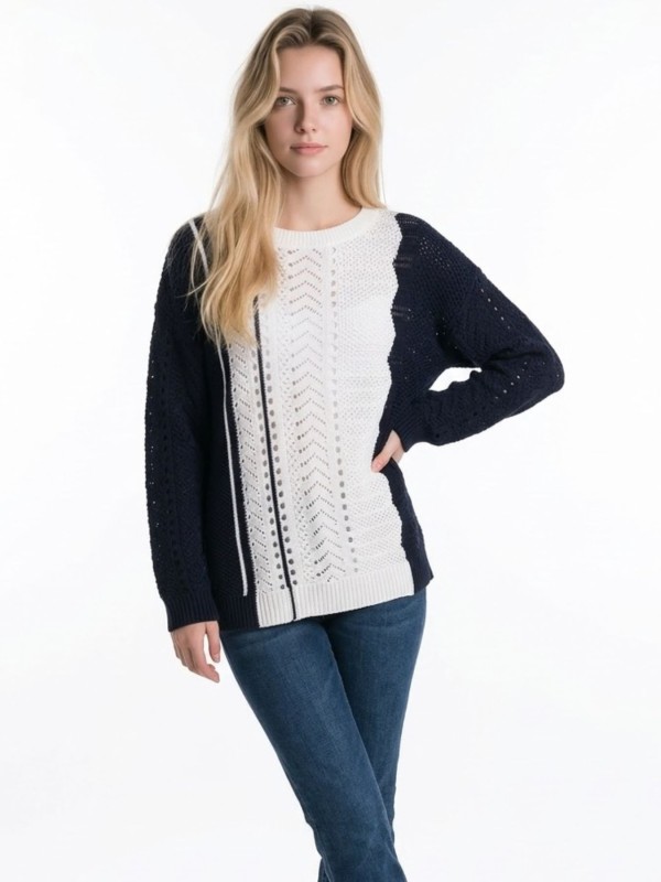 Knitted Blouse with Decorative Knitting