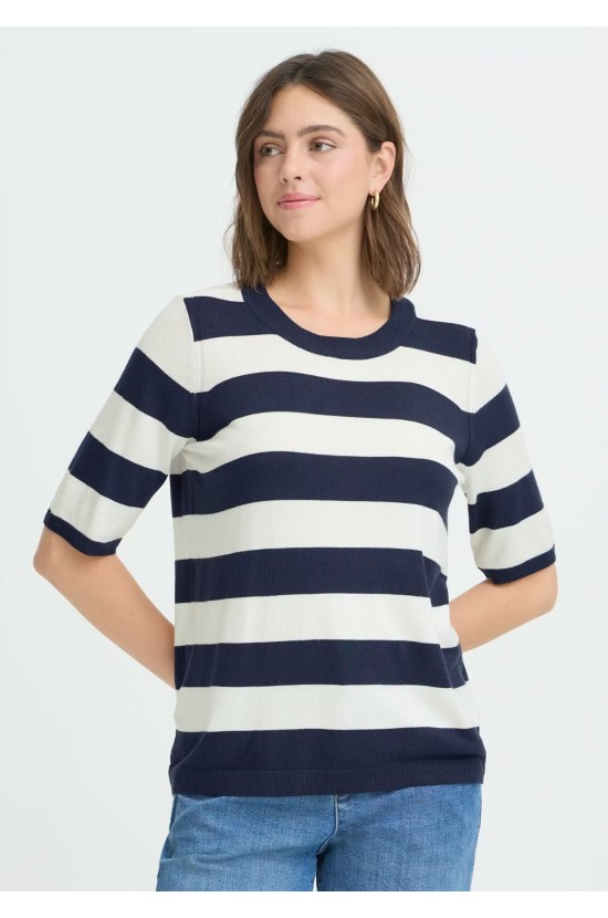 Πλεκτή Μπλούζα Ριγέ Blue