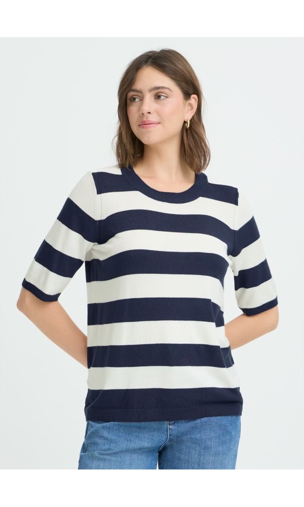 Πλεκτή Μπλούζα Ριγέ Blue