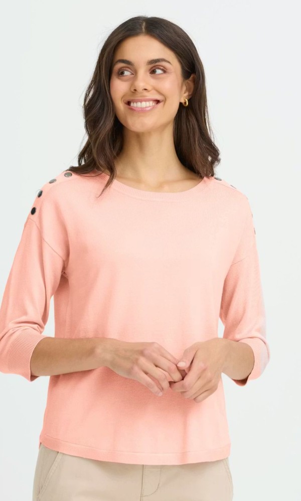 Πλεκτή Μπλούζα Σομόν