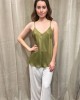 Olive Satin Top