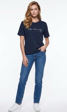 Μπλε T- Shirt Με Minimal Print