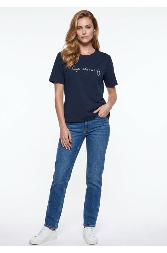 Μπλε T- Shirt Με Minimal Print