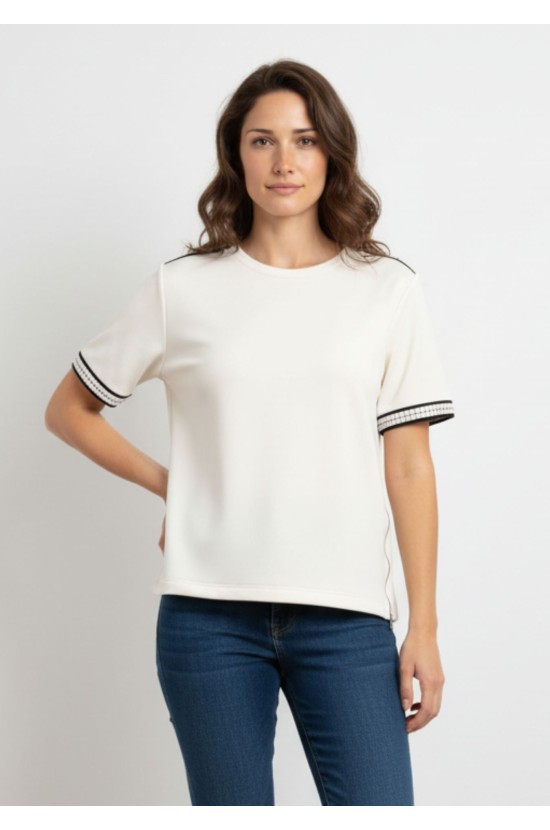 Εκρού Μπλούζα Με Διακοσμητικές Λεπτομέρειες