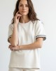 Εκρού Μπλούζα Με Διακοσμητικές Λεπτομέρειες