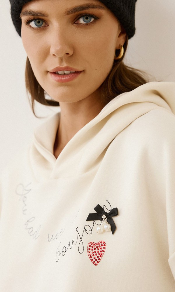 Ecru Hooded Sweatshirt Ecru Hooded Sweatshirt